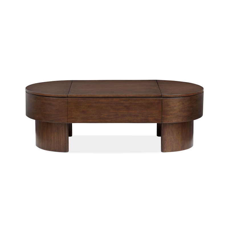 Magnussen Home Holloway Oval Lift Top Cocktail Table in Toasted Almond