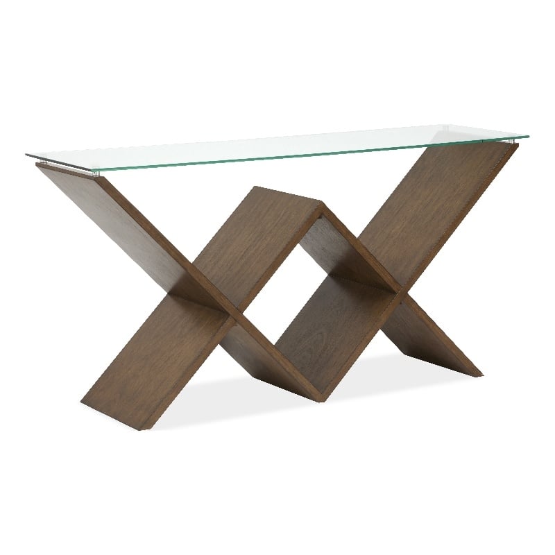 Magnussen Home Vector Rectangular Sofa Table in Russet