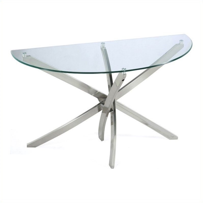 Magnussen Zila Sofa Table in Brushed Nickel