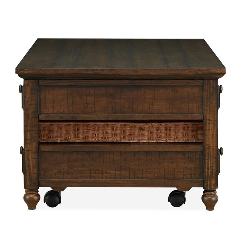 Magnussen Cottage Lane 4 Drawer Lift Top Coffee Table in Brown