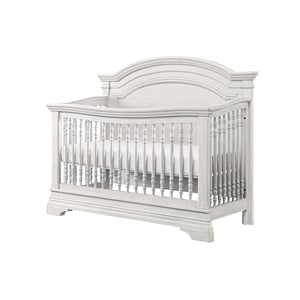 Westwood Design Olivia Traditional Wood Arch Convertible Crib in Brushed White