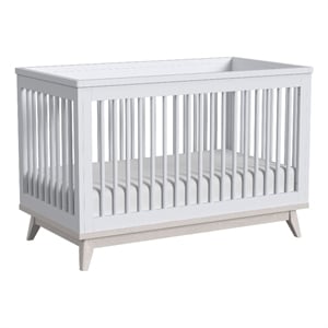 Westwood Design Rowan Modern Wood Cottage Crib in Ash Linen White Finish