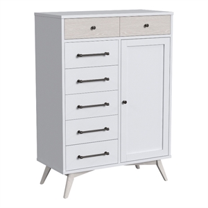 Westwood Design Rowan Modern Wood Chifferobe in Ash Linen White Finish