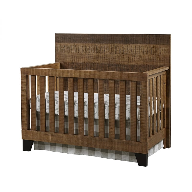 Westwood Design Urban Rustic Transitional Wood Convertible Crib in Brushed Wheat