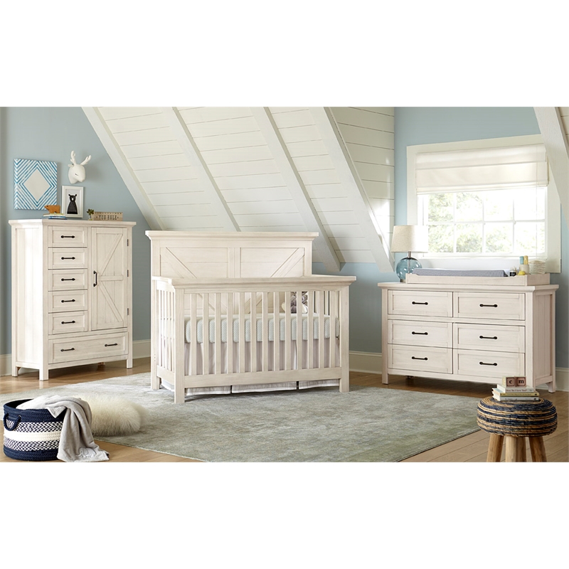 Westwood Design Westfield Traditional Chifforobe in Brushed White Finish