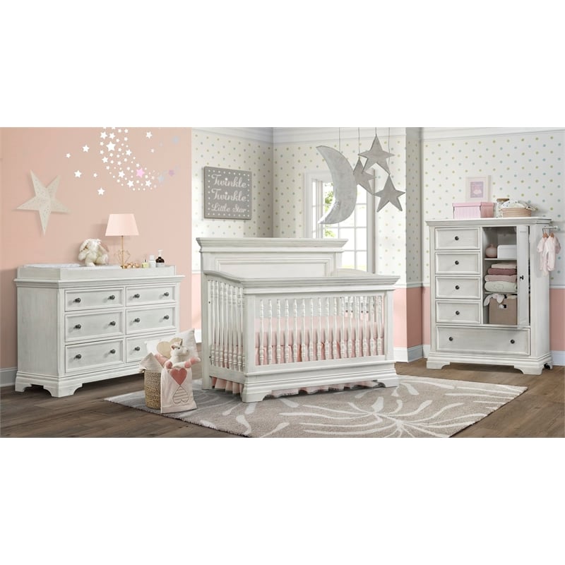 Westwood Design Olivia Wood Chifferobe Brushed White