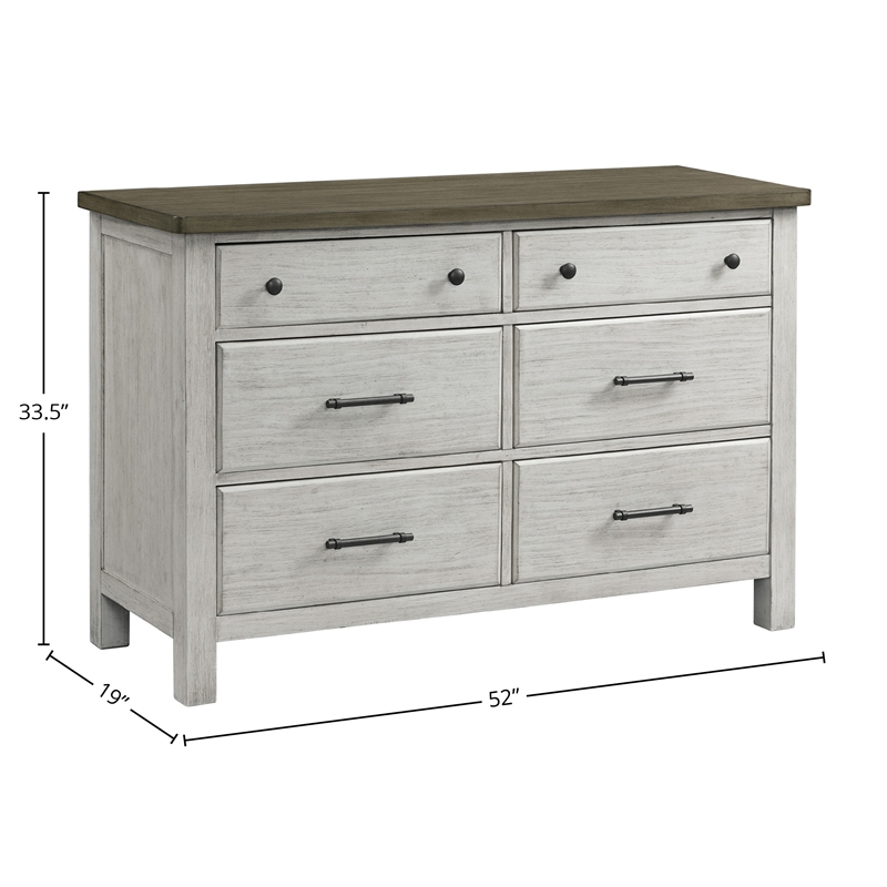 Westwood Design Timber Ridge 6-Drawer Dresser Weathered Washed Sierra