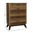 Westwood Design Urban Rustic 5-Drawer Chest Brushed Wheat