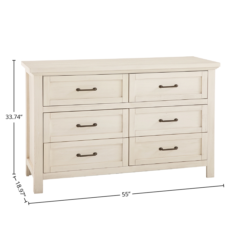 Westwood Design Westfield 6-Drawer Dresser Brushed White