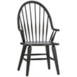 Hearthstone Ridge Dark Brown Windsor Back Arm Chair - Black