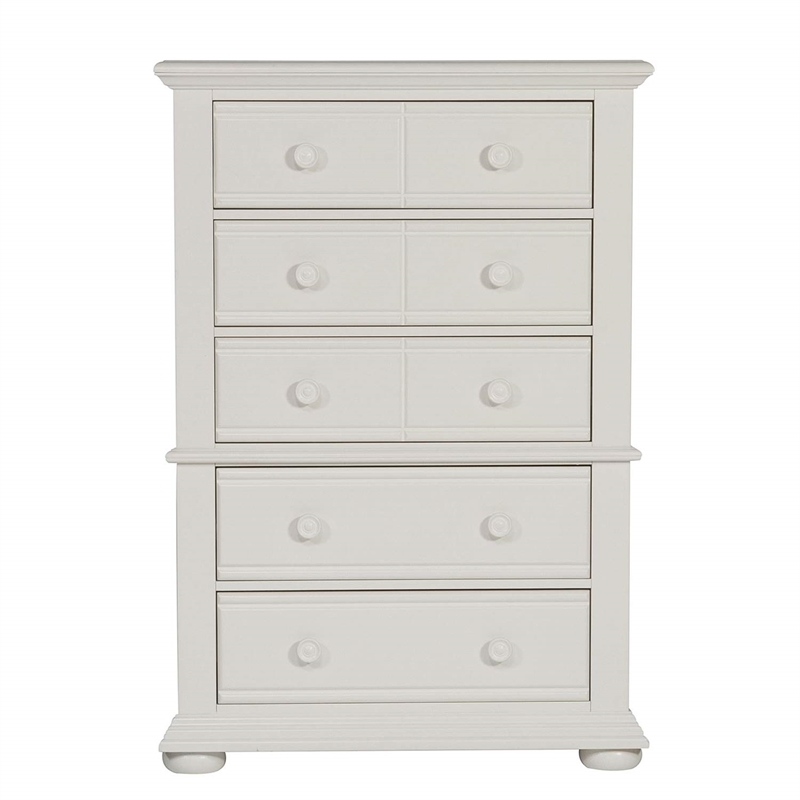 Summer House I White 5 Drawer Chest
