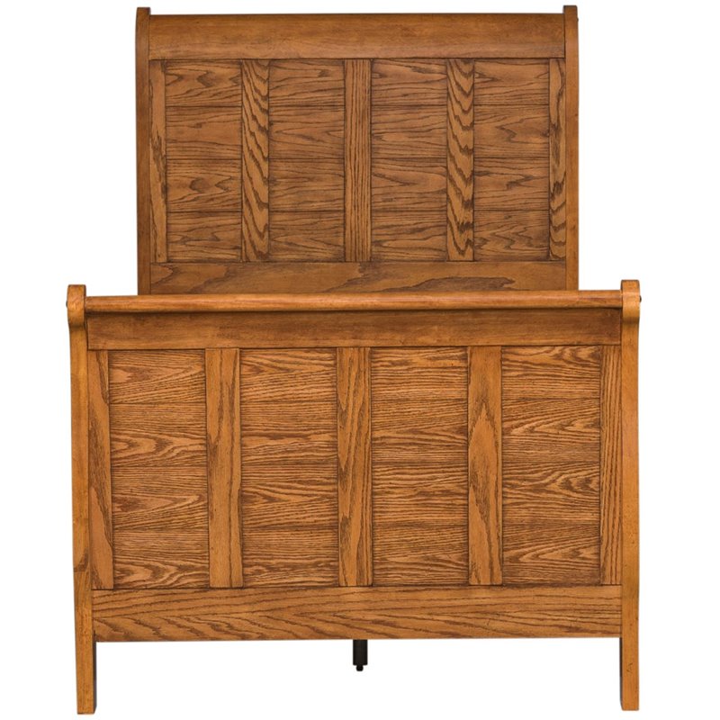 Grandpas Cabin Medium Brown Twin Sleigh Bed