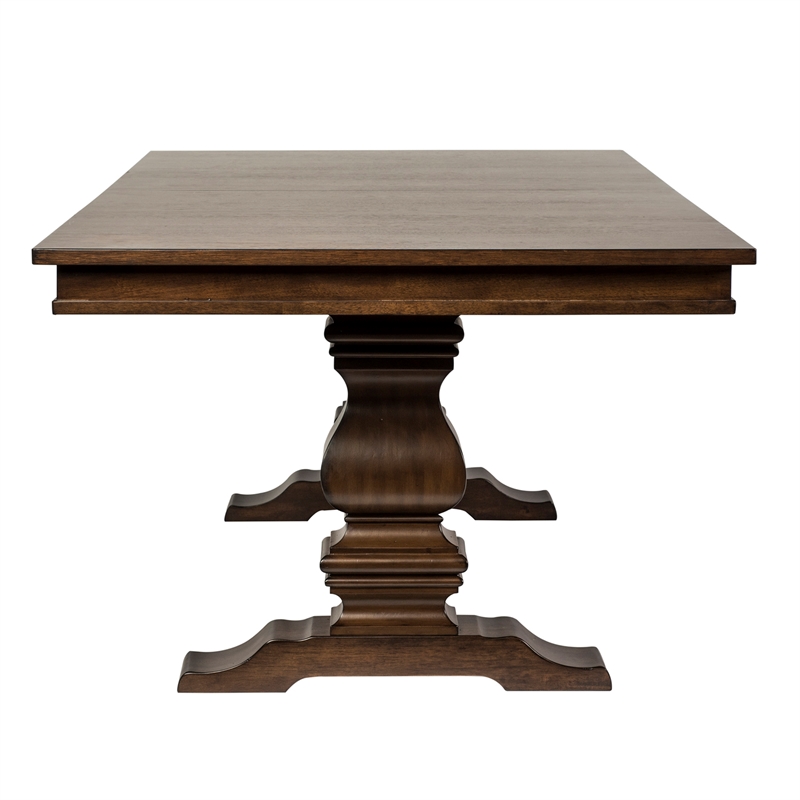 Liberty Furniture Armand 7 Piece Trestle Dining Set in Brownstone