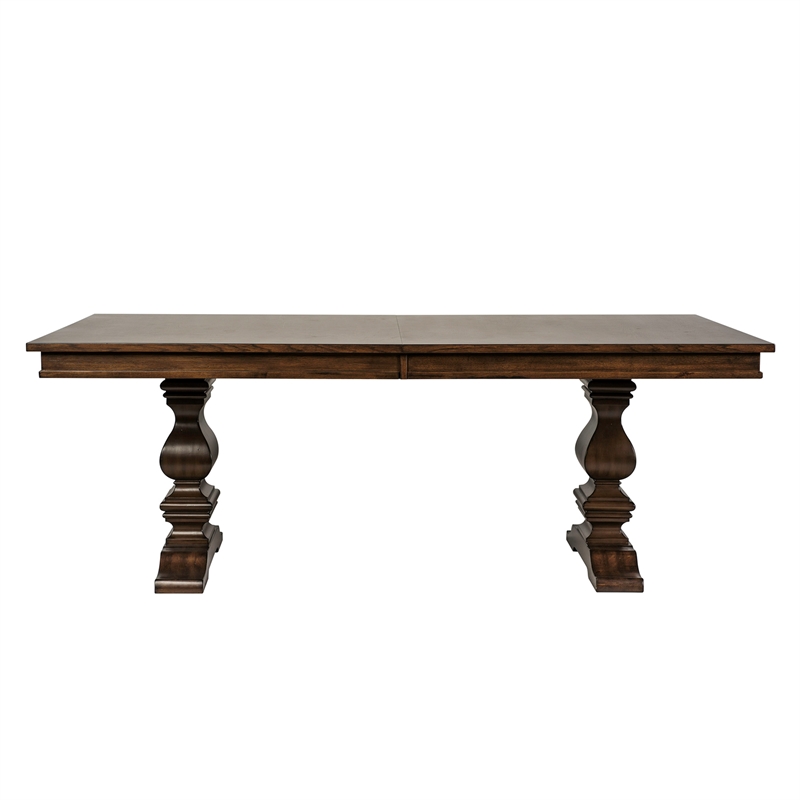 Liberty Furniture Armand 7 Piece Trestle Dining Set in Brownstone