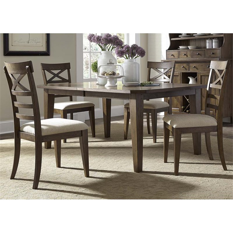 Liberty Furniture Hearthstone 5 Piece Dining Set in Rustic Oak