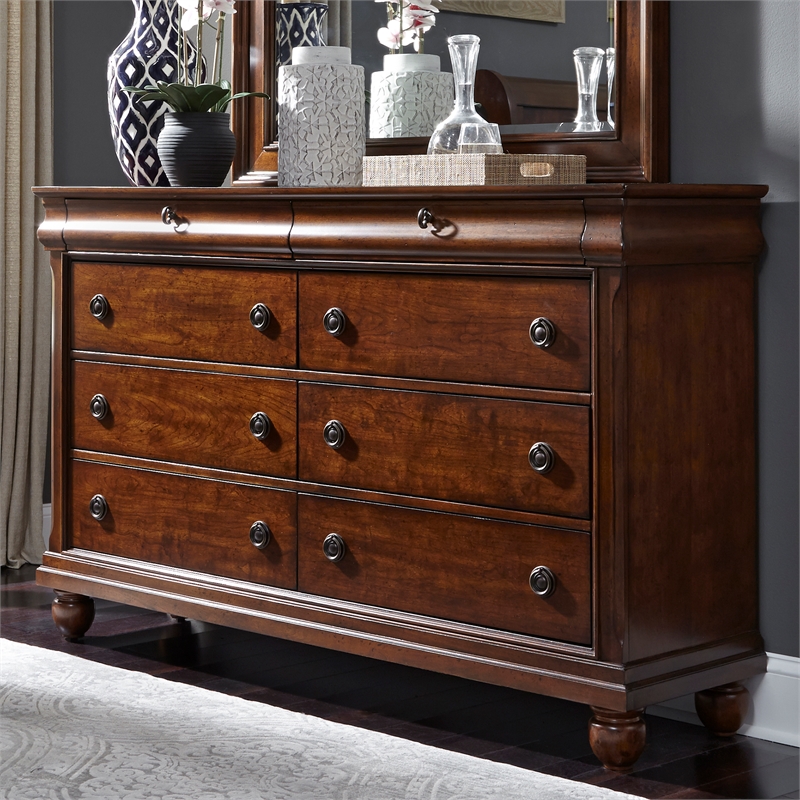 Rustic Traditions Cherry Dresser & Mirror