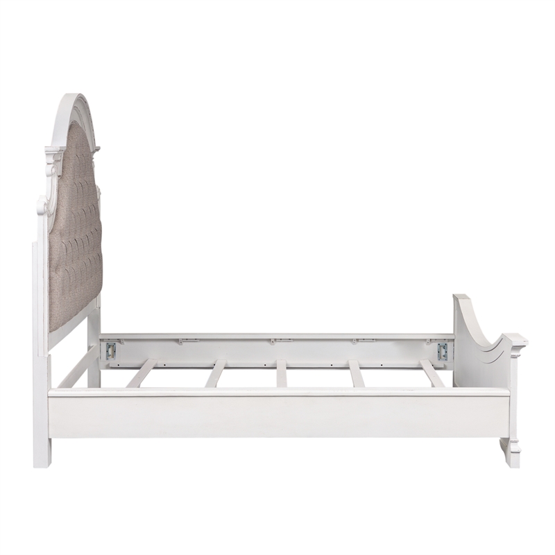 Magnolia Manor White King Upholstered Bed