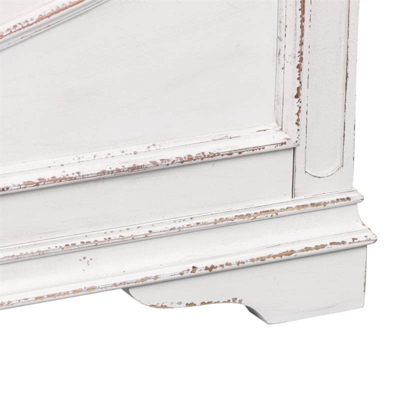 Magnolia Manor White King Upholstered Bed