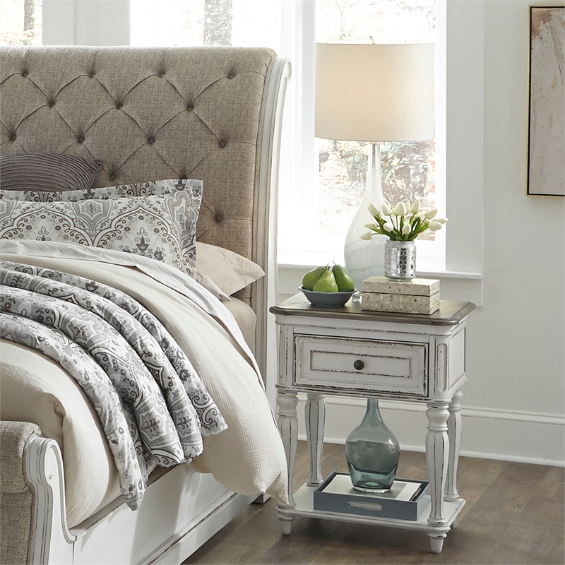 Magnolia Manor White Leg Night Stand