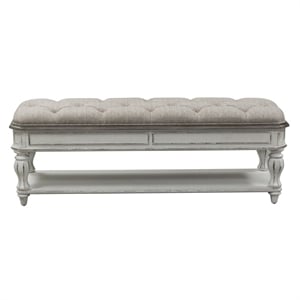 Magnolia Manor White Bed Bench
