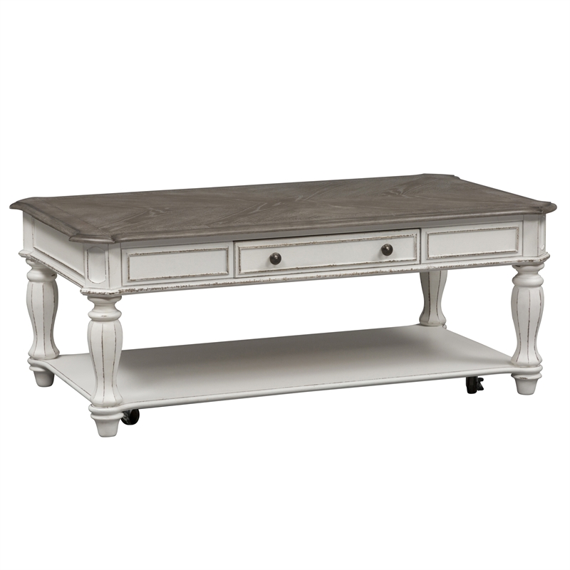 Magnolia Manor White Rectangular Cocktail Table