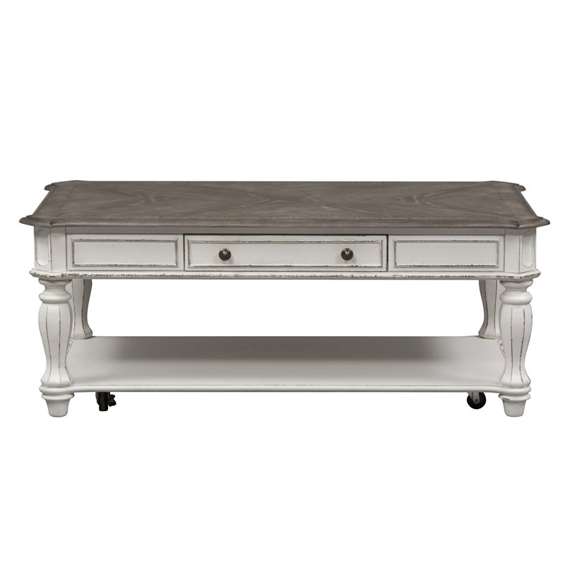 Magnolia Manor White Rectangular Cocktail Table
