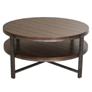 Liberty Furniture Breckinridge Round Cocktail Table in Medium Brown
