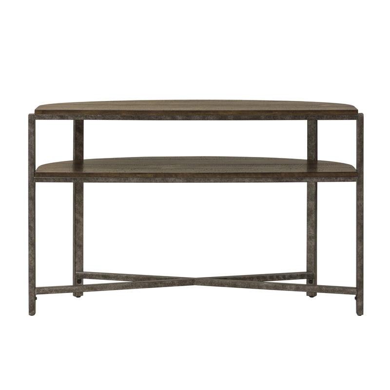Liberty Furniture Breckinridge Demilune Sofa Table in Medium Brown