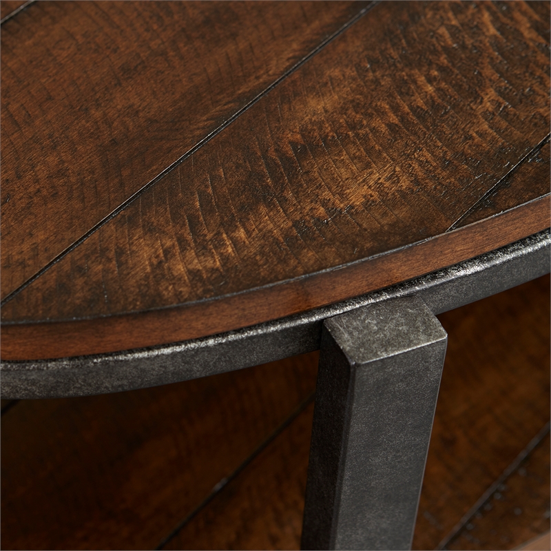 Liberty Furniture Breckinridge Demilune Sofa Table in Medium Brown