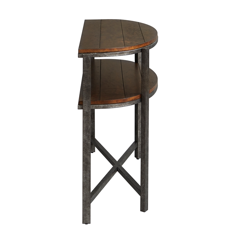 Liberty Furniture Breckinridge Demilune Sofa Table in Medium Brown