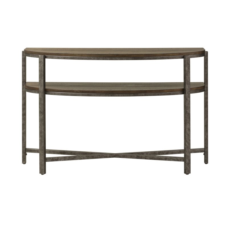 Liberty Furniture Breckinridge Demilune Sofa Table in Medium Brown