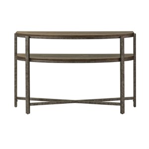 Liberty Furniture Breckinridge Demilune Sofa Table in Medium Brown