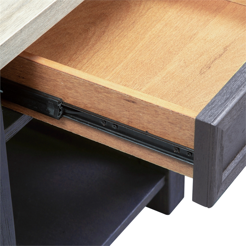 Heatherbrook Black Drawer End Table