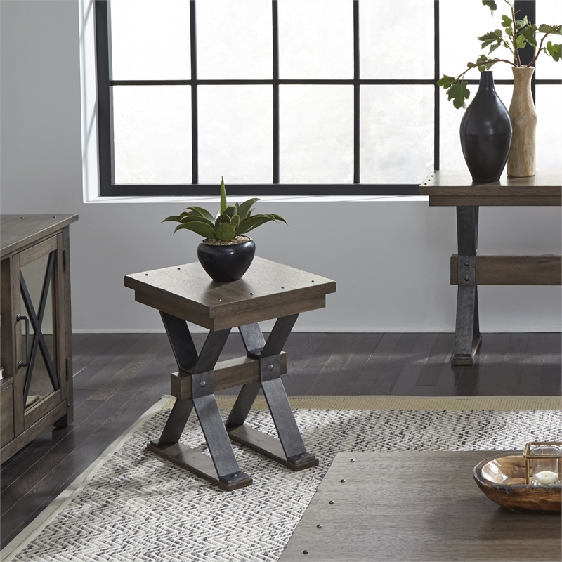 Liberty Furniture Sonoma Road End Table in Light Brown