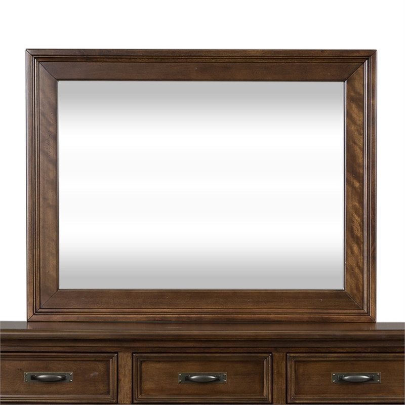 Liberty Furniture Saddlebrook Beveled Mirror in Dark Brown