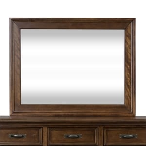 Liberty Furniture Saddlebrook Beveled Mirror in Dark Brown