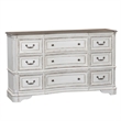Magnolia Manor White 9 Drawer Dresser