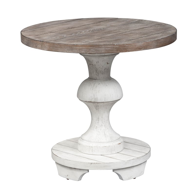 Sedona White Round End Table