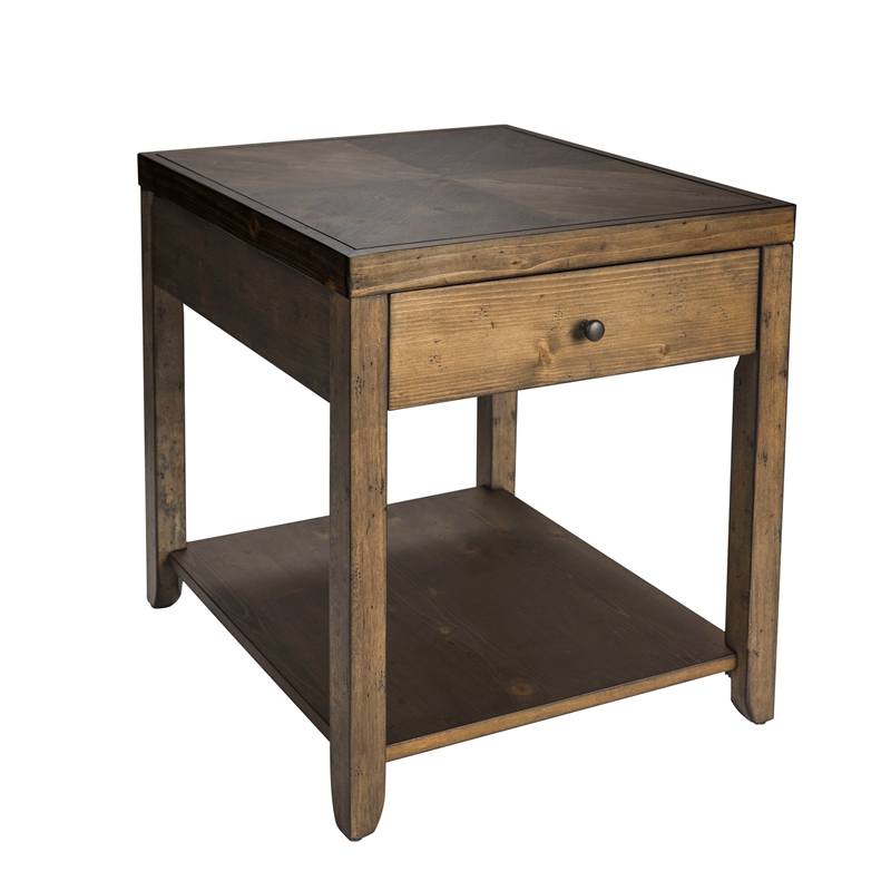 Mitchell Medium Brown 3 Piece Set (1-Cocktail 2-End Tables)