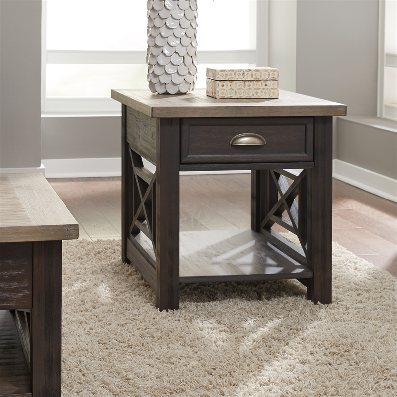 Liberty Furniture Heatherbrook Black with 3 Piece Veneers Living Room Set