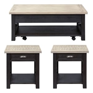 Liberty Furniture Heatherbrook Black with 3 Piece Veneers Living Room Set