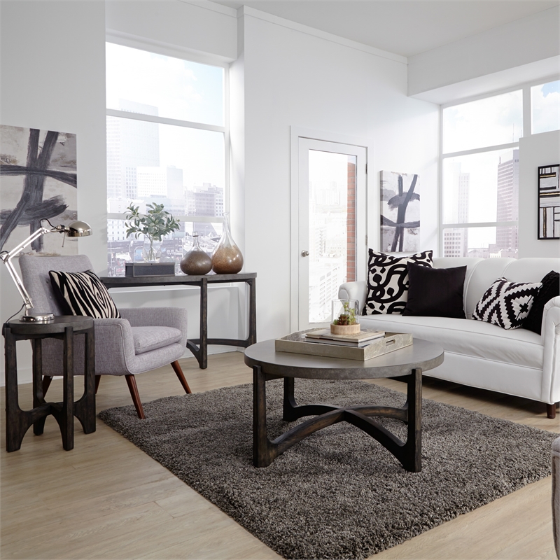 Cascade Dark Brown 3 Piece Set (1-Cocktail 2-End Tables)