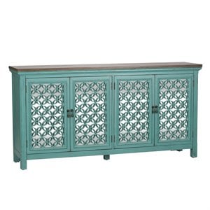 Kensington Blue 4 Door Accent Cabinet