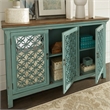 Kensington Blue 3 Door Accent Cabinet