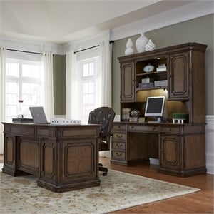 Amelia Medium Brown 5 Piece Jr Executive set