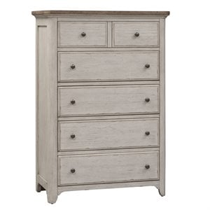 Farmhouse Reimagined White 5 Drawer Chest