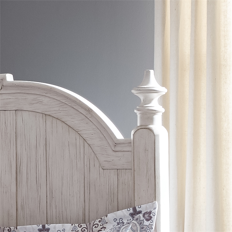 Farmhouse Reimagined White Queen Wood Poster Headboard