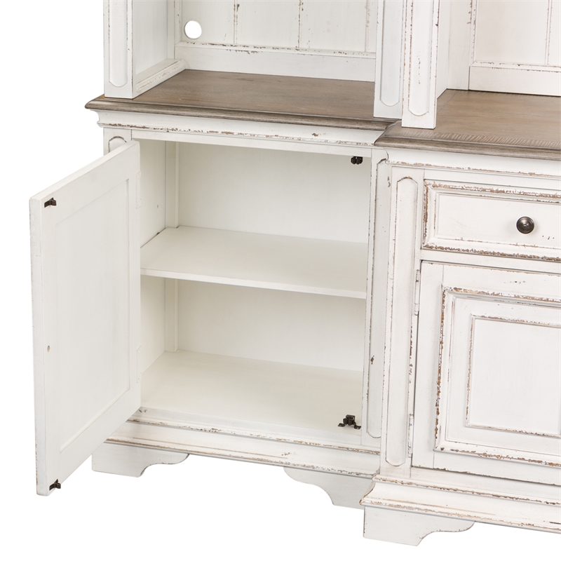 Magnolia Manor White Entertainment Center with Piers