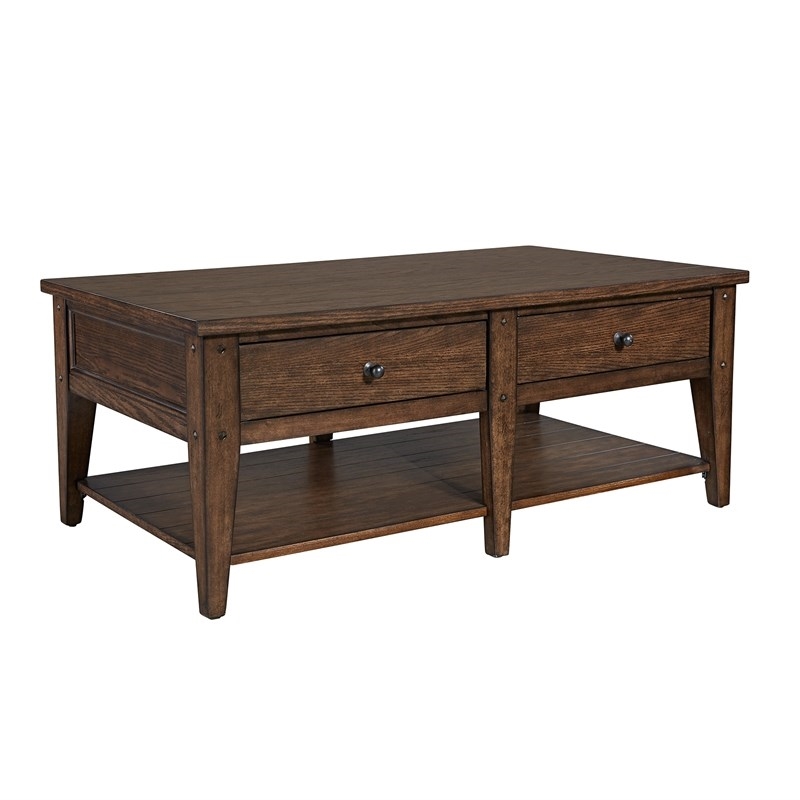 3 Piece Coffee Table and Set of 2 End Table in Oak