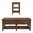 2 Piece Coffee Table and Tier Side Table Set in Oak